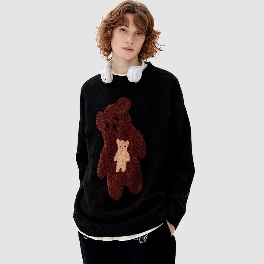 Relolve Cartoo Bear Jacquard Sweater