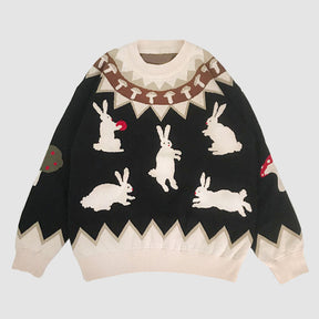 Relolve Mushroom & Rabbit Pattern Sweater